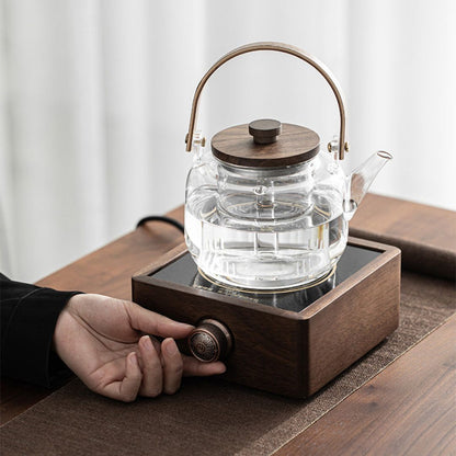 Warmer with Electric Tea Made of Walnut with Adjustable Temperature