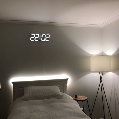 Clock Futuristic LED Wall with Minimalist Design with Smart Time Display