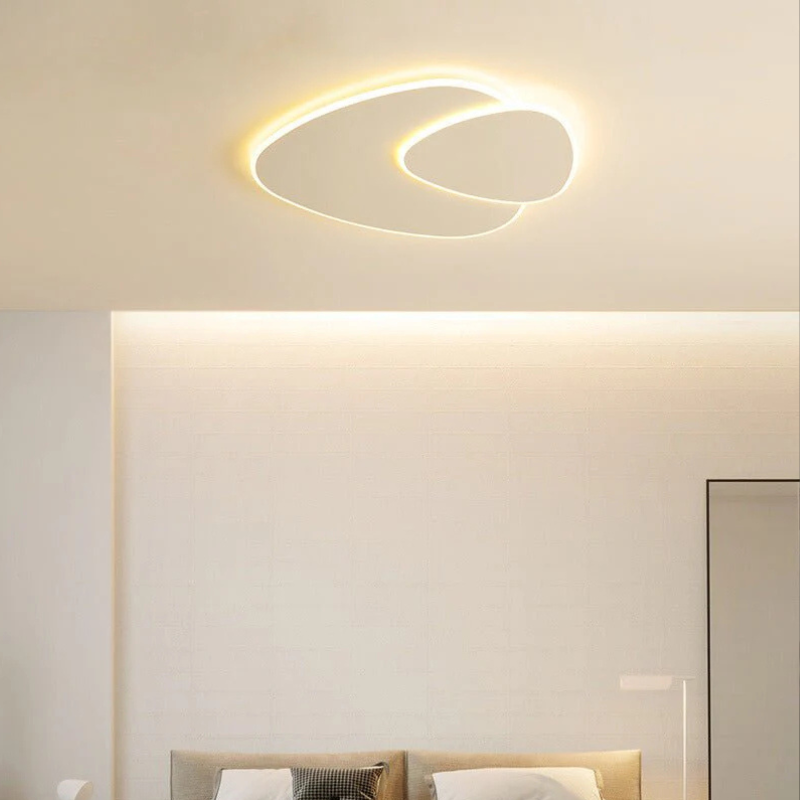 Light with Minimalistic LED Ceiling Organic Elliptical Shape for Modern Interiors