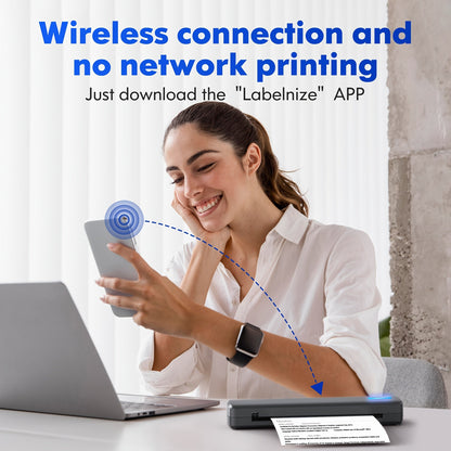 Minithermo Wireless Printer for Compact Printing Convenience for on-the-Go