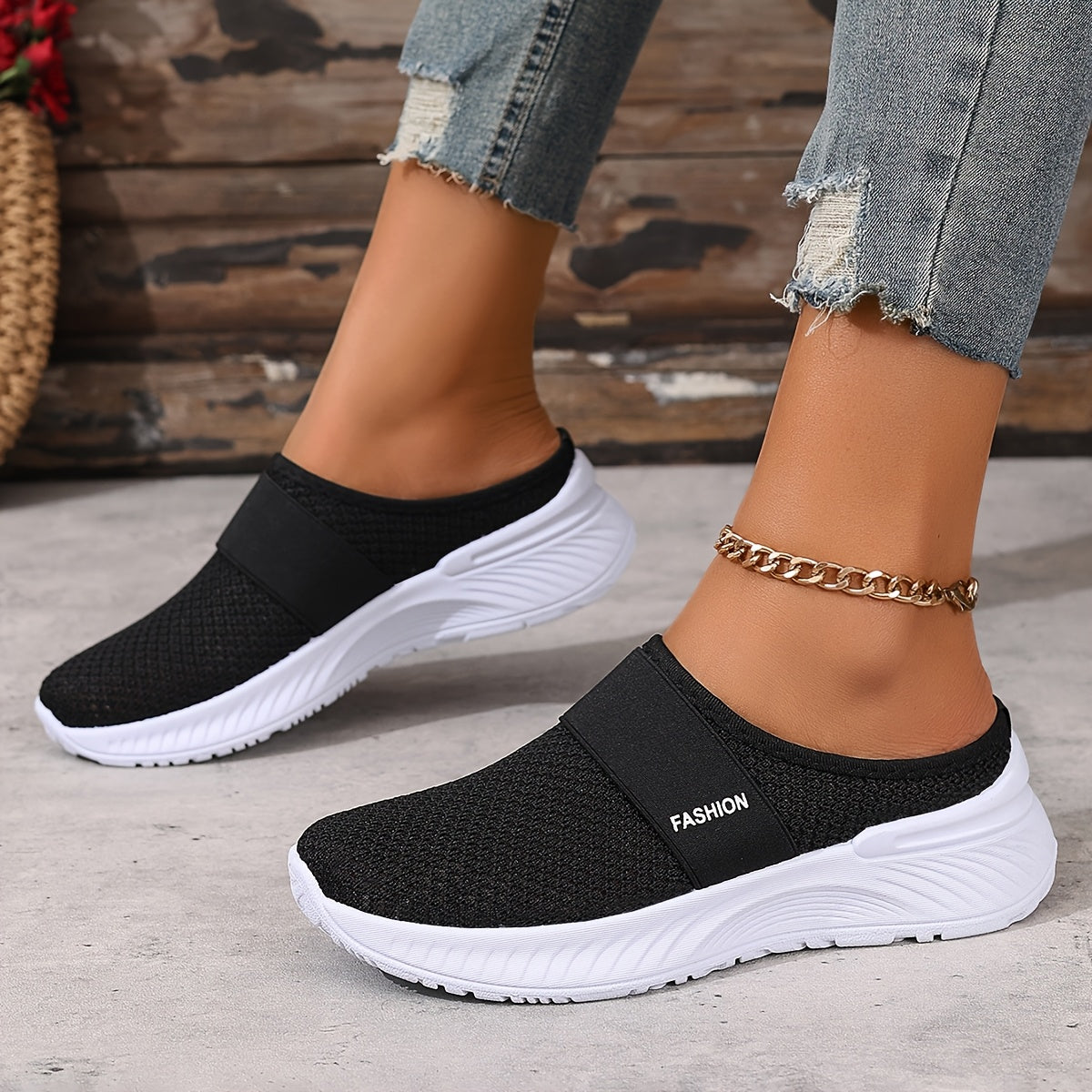 Sneakers with Slip-on Summer Design for Women with Breathable Mesh