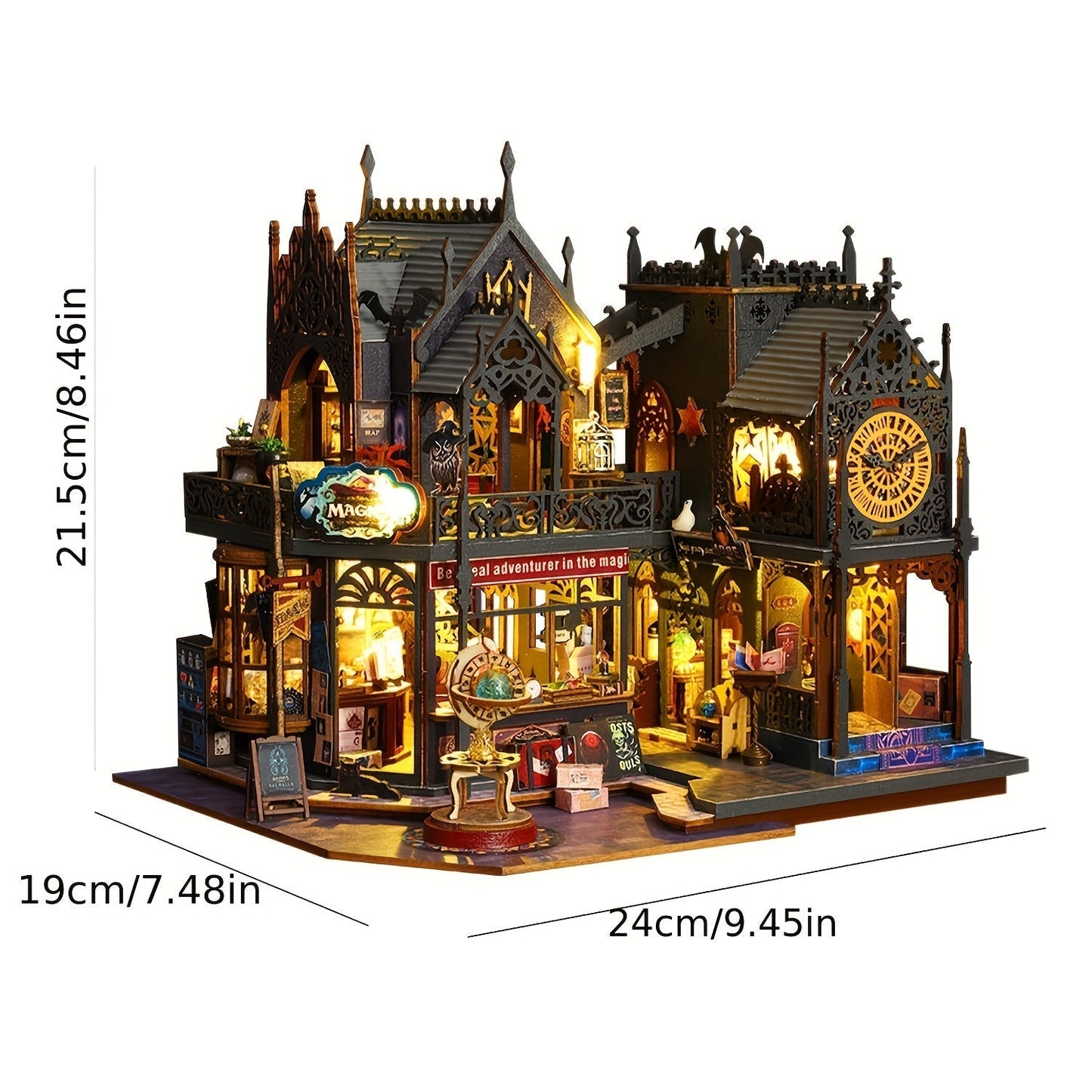 Enchanting Book House for 3D Wooden Puzzle with Magical Lighting