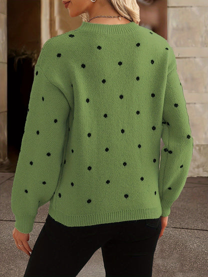 Zara Polka Dot Sweater for Casual and Stylish for Women in Autumn and Winter
