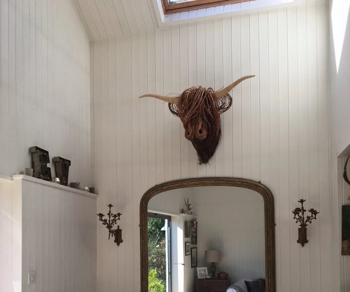 Toro Rustic Wall Sculpture for Handmade Rattan Artwork