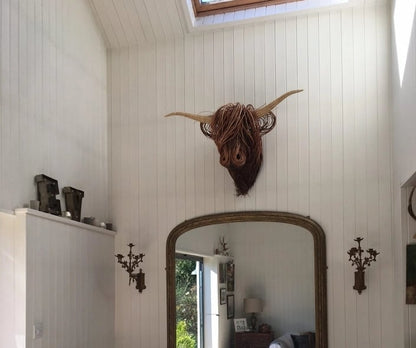 Toro Rustic Wall Sculpture for Handmade Rattan Artwork