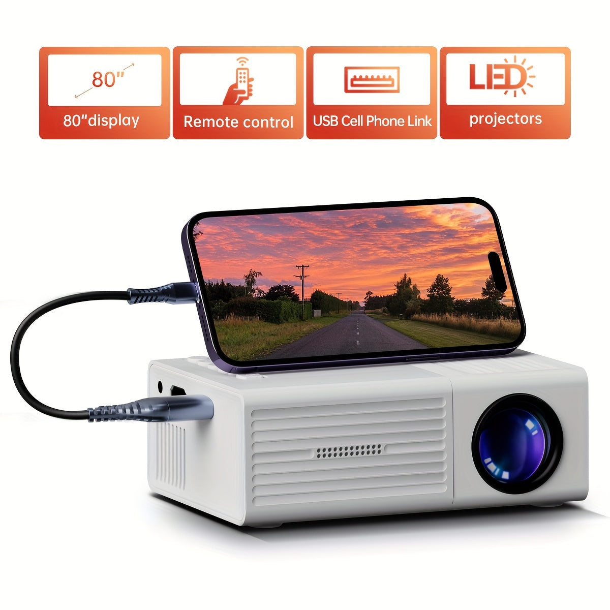 Projector Claritybeam Compact Mini with High-Performance Imaging in a Portable Design