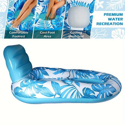 Holders with Inflatable Pool Lounge with Backrest and Cup Design for Relaxed Floating