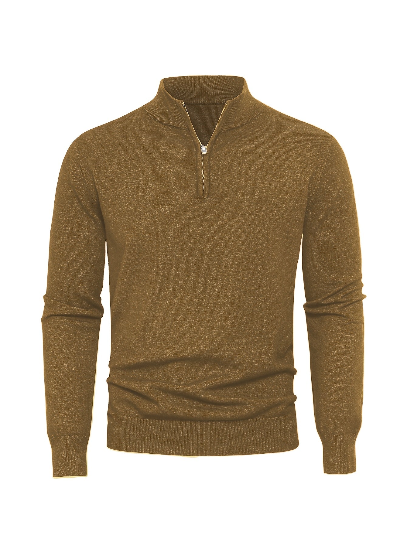 Men's Knitted Jumper with Half Zip with Warm High-Neck Style for Autumn and Winter