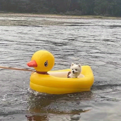 Ring with Inflatable Duck Shaped Swimming Design for Dogs for Safe Water Fun