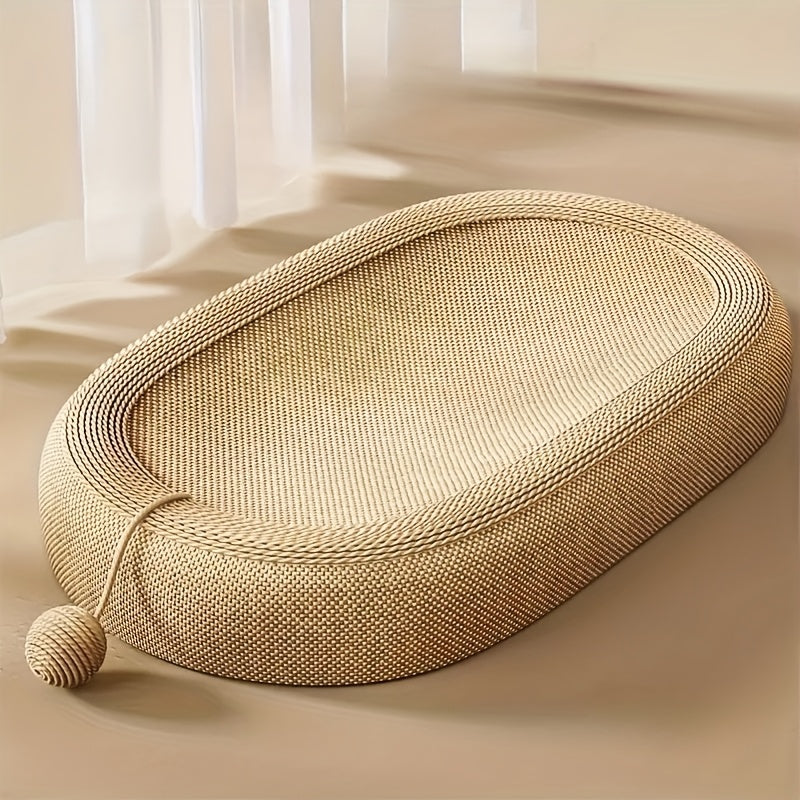 Oval Sisal Scratching and Resting Board for Cats with Durable and Comfortable Design