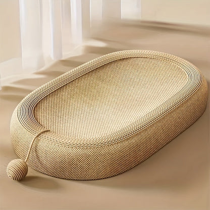 Oval Sisal Scratching and Resting Board for Cats with Durable and Comfortable Design