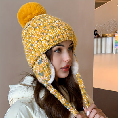 Olivia Warm Winter Hat for Knitted Hat with Fleece and Ear Flaps