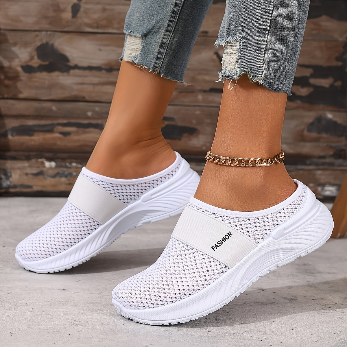 Sneakers with Slip-on Summer Design for Women with Breathable Mesh