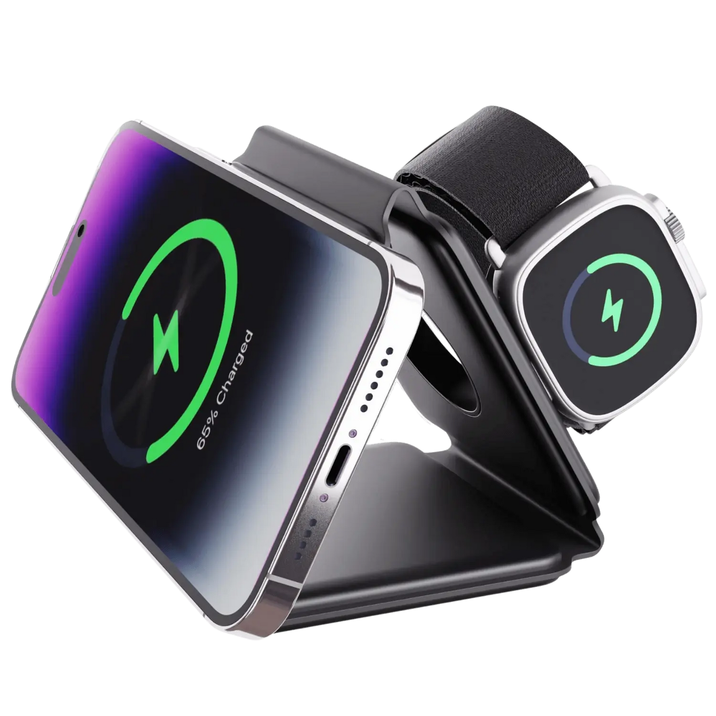 Tricharge Fold for Wireless Travel Station for Iphone, Watch and Airpods