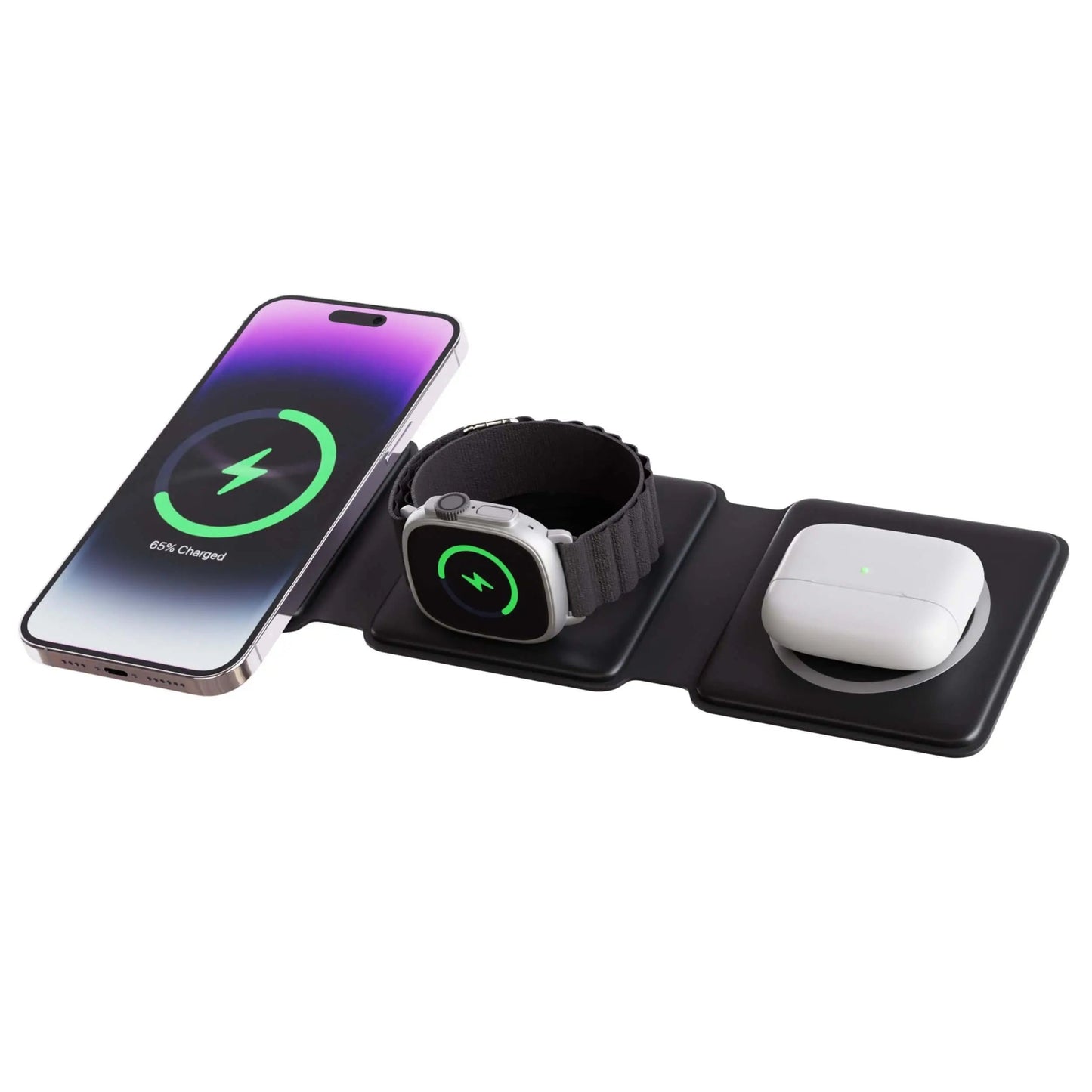 Tricharge Fold for Wireless Travel Station for Iphone, Watch and Airpods