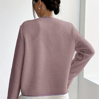 Elegant Ladies' Jacket with Buttons for Timeless and Soft for Autumn and Winter