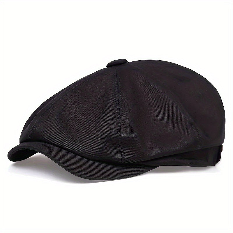 Men's Retro Flat Cap with Herringbone Pattern with Vintage Look Accessory