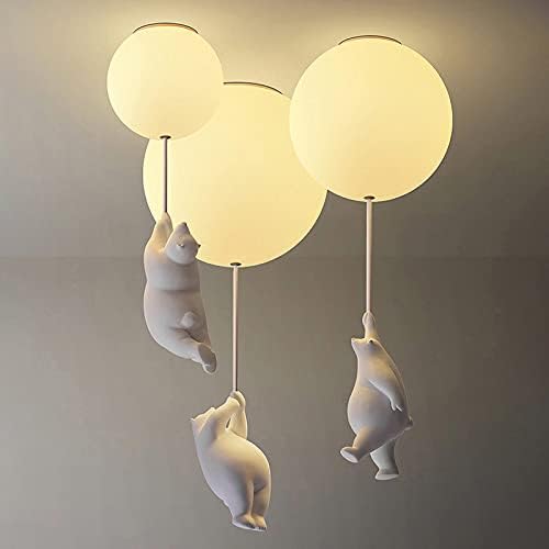 Light with Playful Ceiling Bears and Balloon Lights for Children's Room