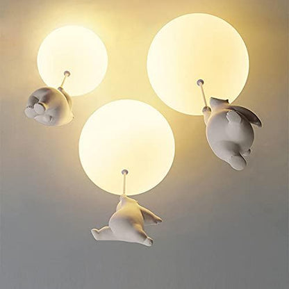Light with Playful Ceiling Bears and Balloon Lights for Children's Room