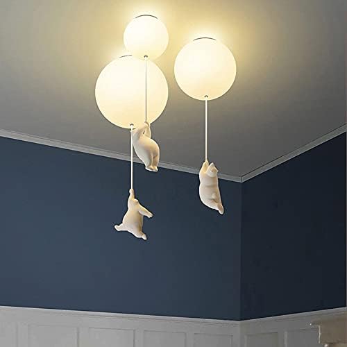 Light with Playful Ceiling Bears and Balloon Lights for Children's Room