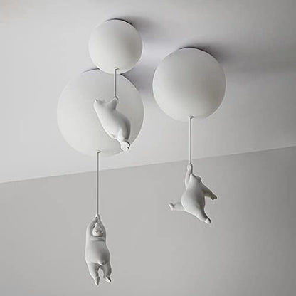 Light with Playful Ceiling Bears and Balloon Lights for Children's Room