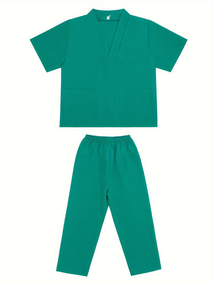 Set Kids Doctor Costume for 9-Piece Set with Stethoscope and First Aid Bag