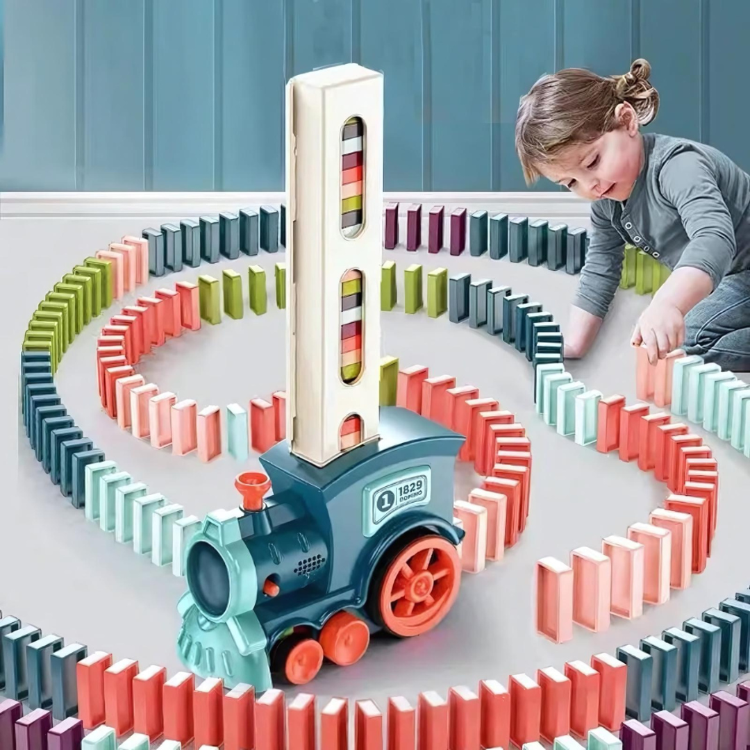 Automatic Domino Train for Playful and Educational