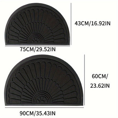Door Mat Sustainable Rubber with Half-Round Design for Outdoor and Indoor