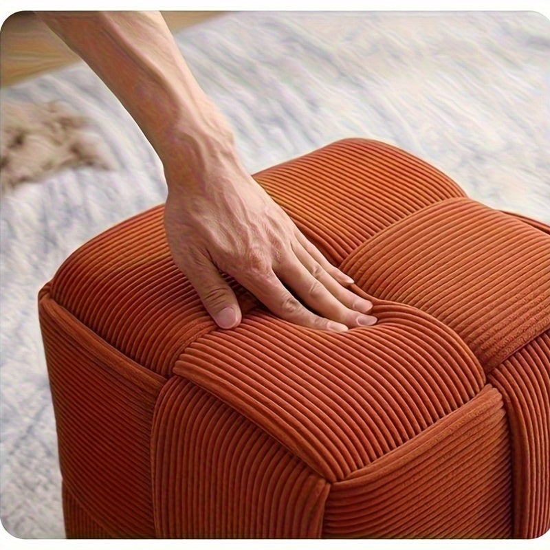 Compact Square Pouffe with Soft Upholstery with Comfortable and Versatile Design
