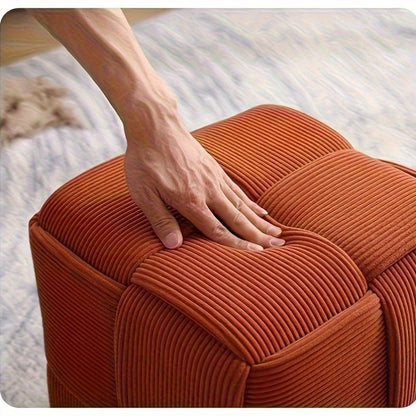 Compact Square Pouffe with Soft Upholstery with Comfortable and Versatile Design