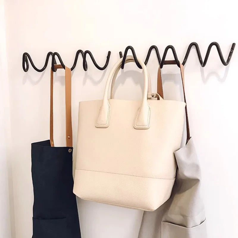 Rack Modern Wavy Wall Coat for Stylish Wall Coat Rack with Multiple Hooks