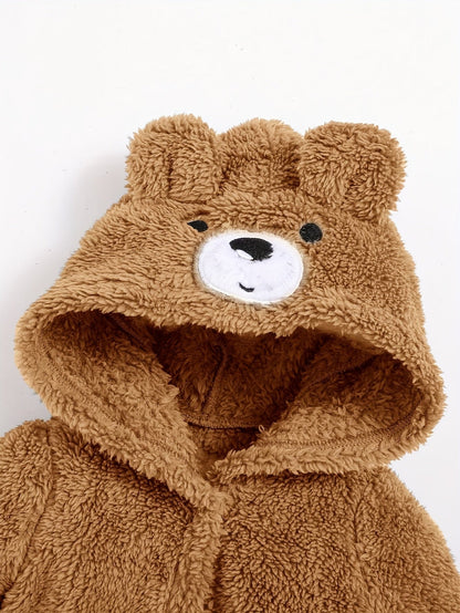 Baby Bathrobe with Hood for Soft Teddy Bathrobe for Babies and Toddlers in Winter