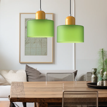 Glass with Retro Pendant Lamp with Shade and Adjustable Cord for a Warm Atmosphere