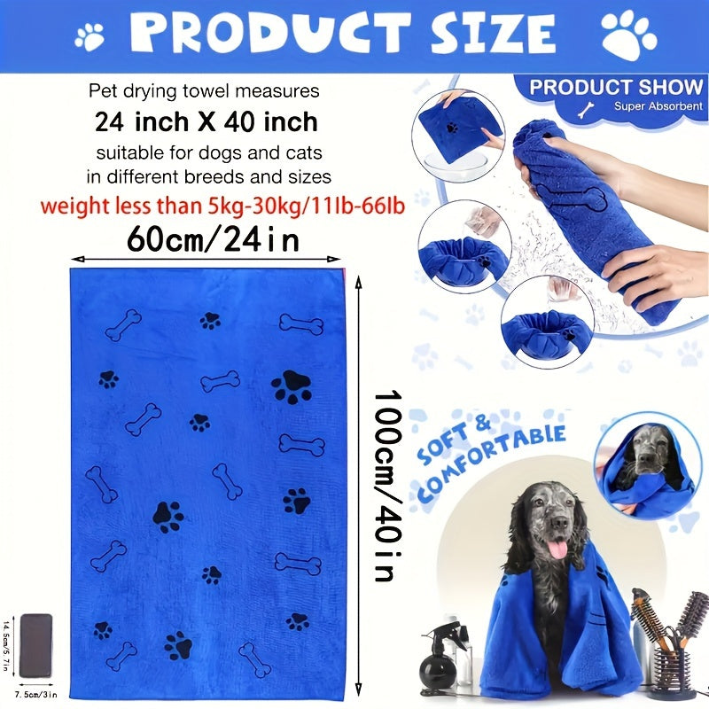 Dog with Microfibre Towel for Quick-Drying and Highly Absorbent