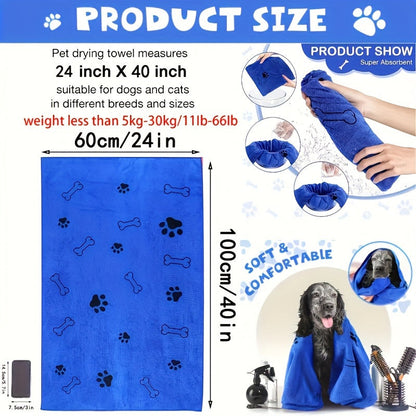 Dog with Microfibre Towel for Quick-Drying and Highly Absorbent