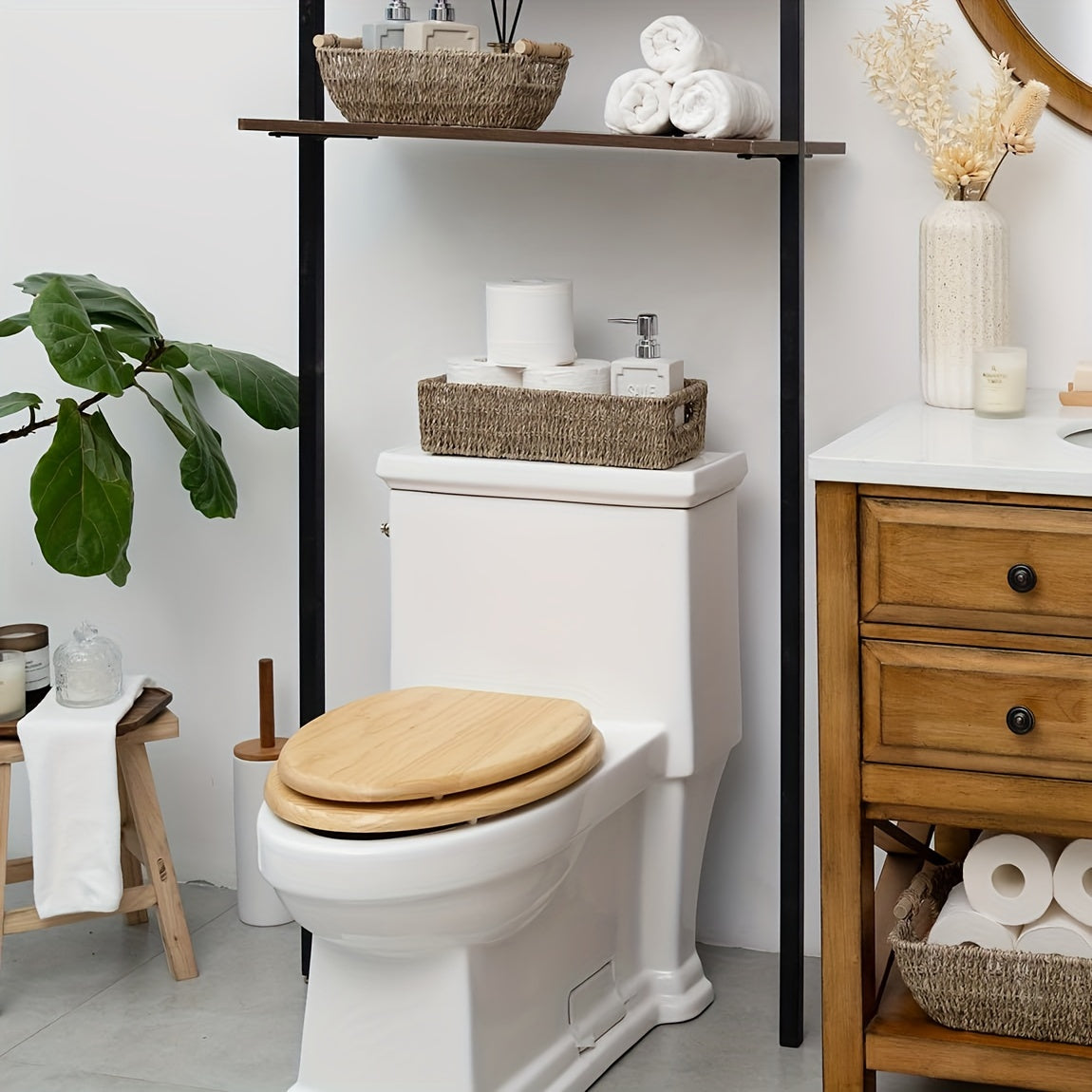 Storage Basket Handmade Seagrass for Ideal for Bathroom and Toilet