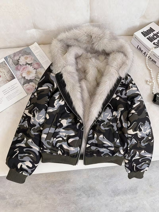 Ladies' Bomber Jacket with Faux Fur for Chic and Warm for Every Season