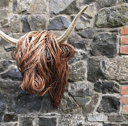 Toro Rustic Wall Sculpture for Handmade Rattan Artwork