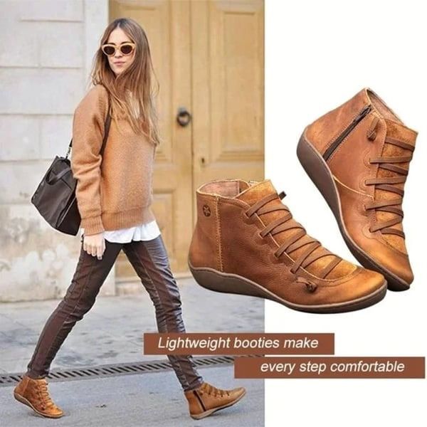Comfortstep Luxe for Orthopaedic PU Leather Ankle Boots with Zip