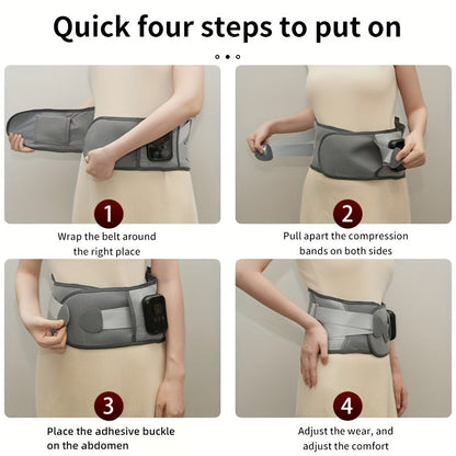 Wireless Heated Massage Belt for Back and Waist for 3 Adjustable Heat and Vibration Modes