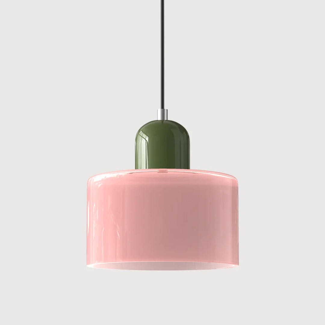 Glass with Retro Pendant Lamp with Shade and Adjustable Cord for a Warm Atmosphere