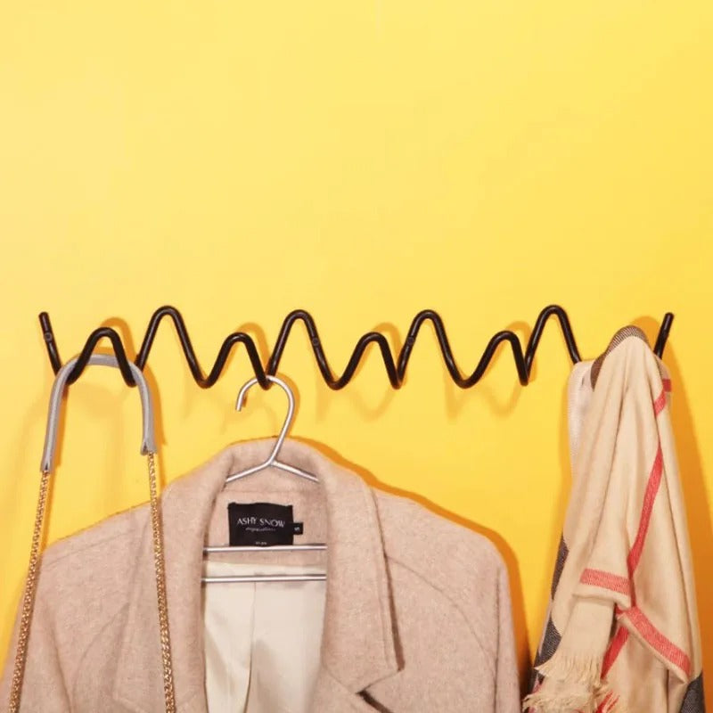 Rack Modern Wavy Wall Coat for Stylish Wall Coat Rack with Multiple Hooks