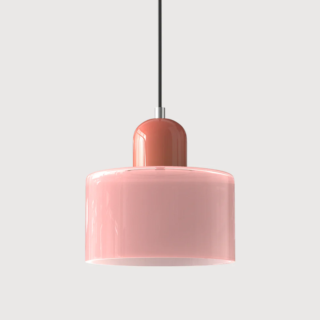 Glass with Retro Pendant Lamp with Shade and Adjustable Cord for a Warm Atmosphere