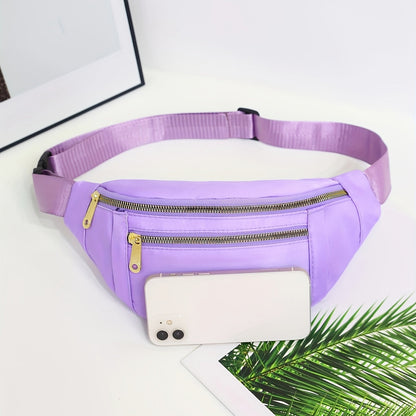 Bag with Lightweight Bum Design for Women with Multiple Zipper Pockets and Adjustable Strap