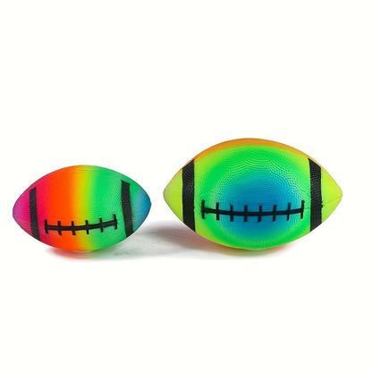 Games Colourful Rainbow Rugby Ball for Outdoor Play and Active