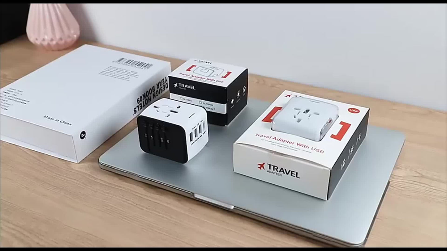 Travel Adapter with 4 USB Ports and Type-C for Global Charger