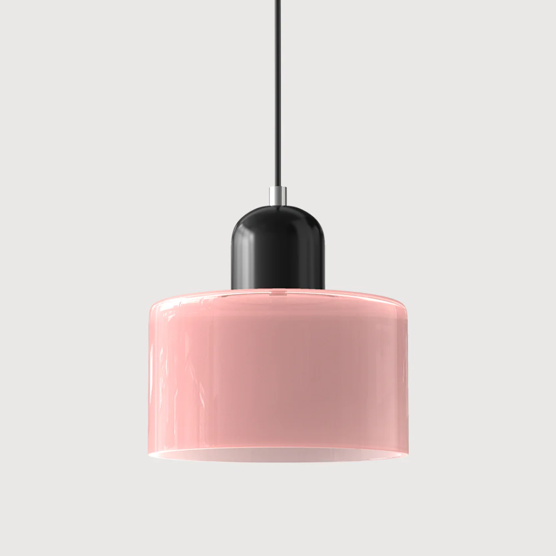 Glass with Retro Pendant Lamp with Shade and Adjustable Cord for a Warm Atmosphere