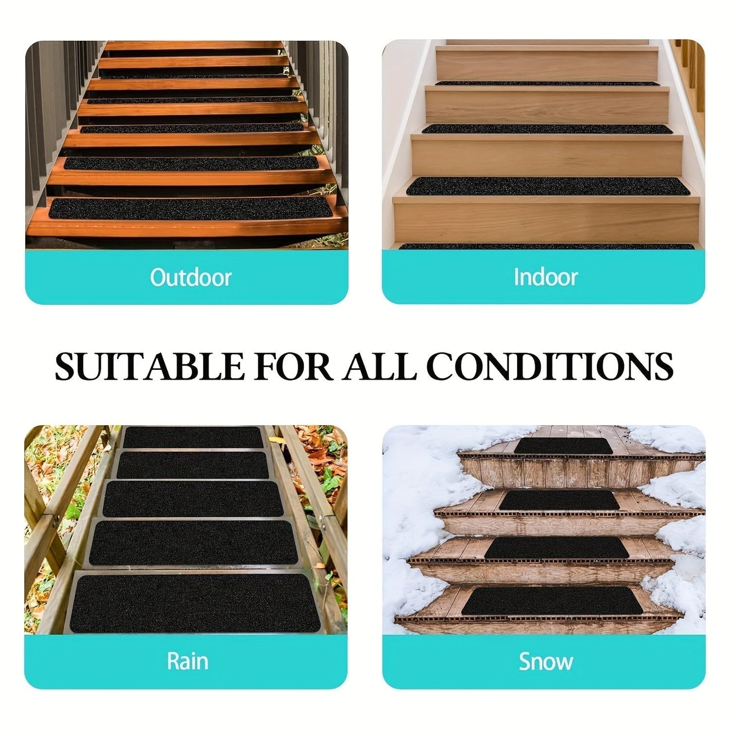 Rubber Anti-Slip Tread Strips for Extra Grip for Stairs and Driveways
