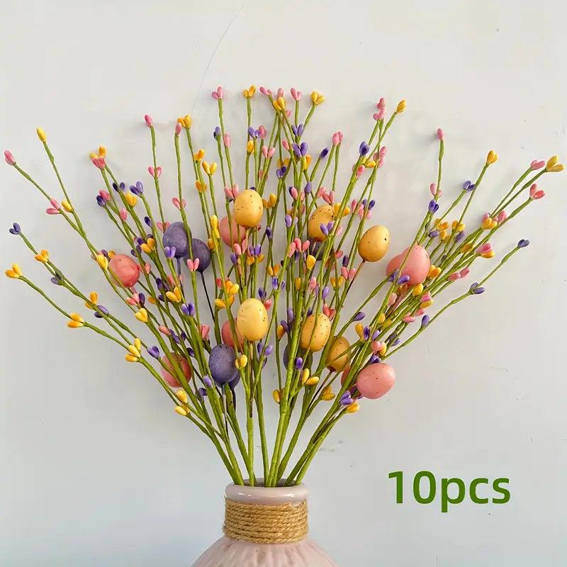 Decorative Easter Branches with Coloured Eggs for Cheerful Spring Decoration