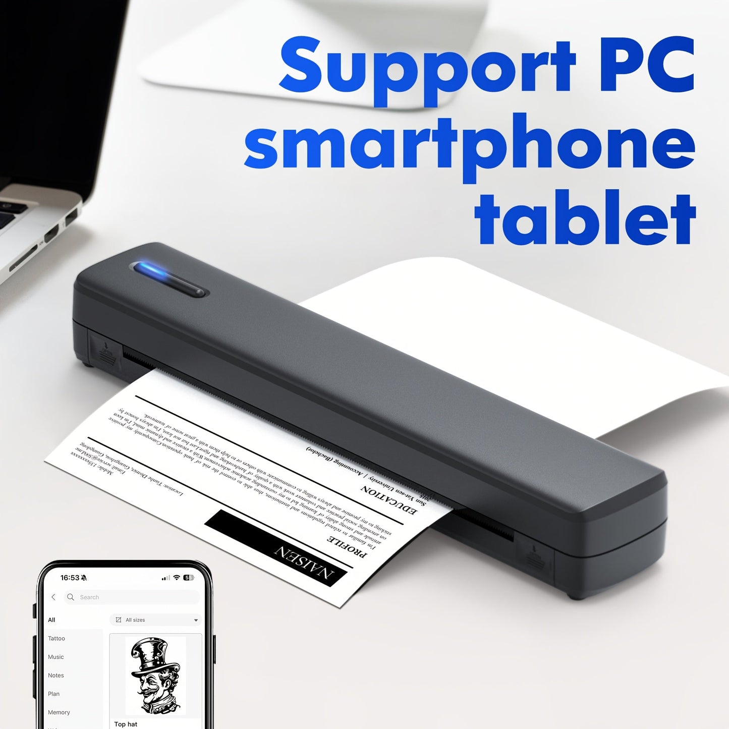 Minithermo Wireless Printer for Compact Printing Convenience for on-the-Go